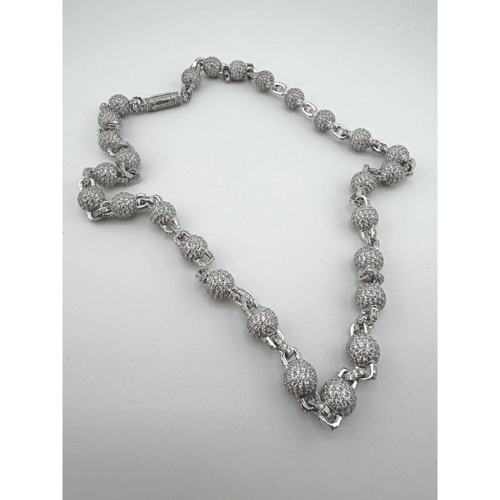 GLD Shop 12MM Iced Ball Necklace 26